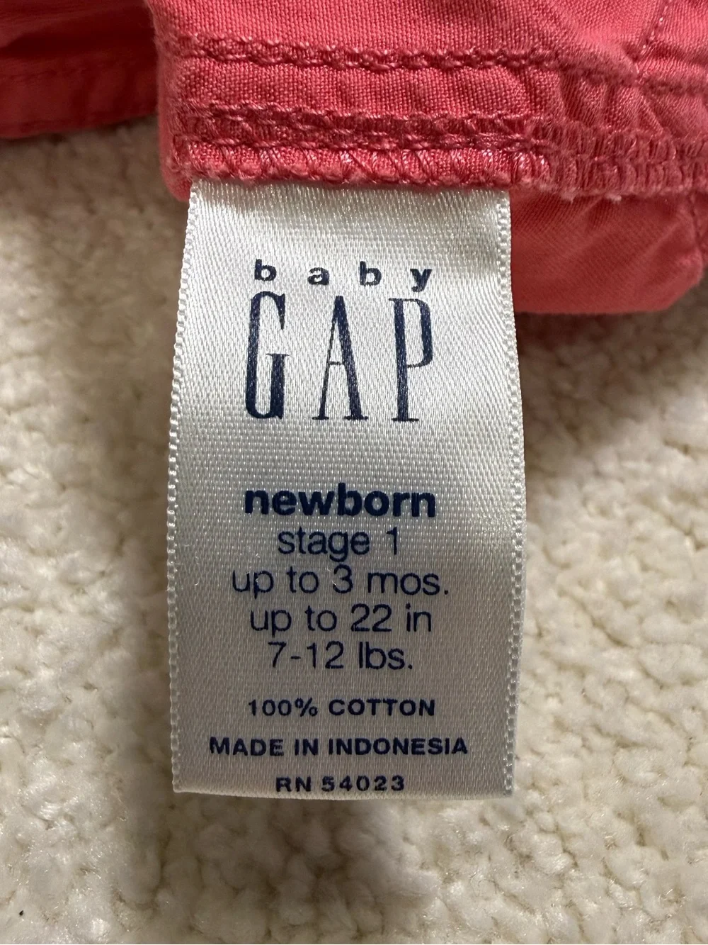 Vintage Baby Gap Floral Embroidered Short Overalls Newborn 0-3 Months